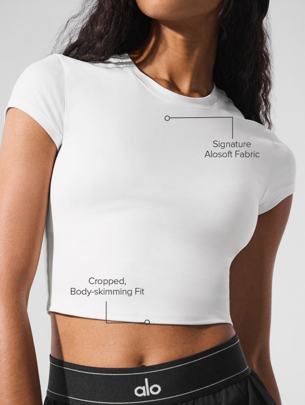 Alo Soft Finesse Crop Short Sleeve NWOTS Small